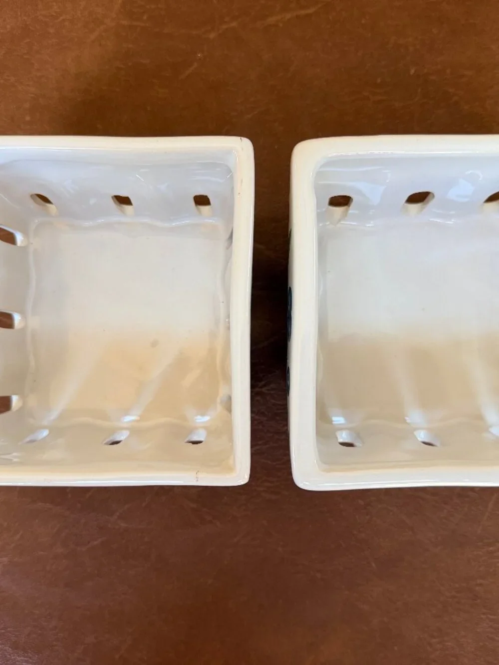 Ceramic Berry Baskets Blueberry Fruit Set of 2